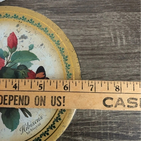Vintage  Hibiscus Floral Tin - Picture 8 of 8